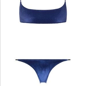 TRIANGL navy velvet bikini